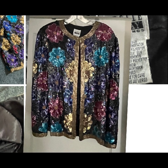 Vintage Leslie Fay Sequined Jacket. - Picture 2 of 12